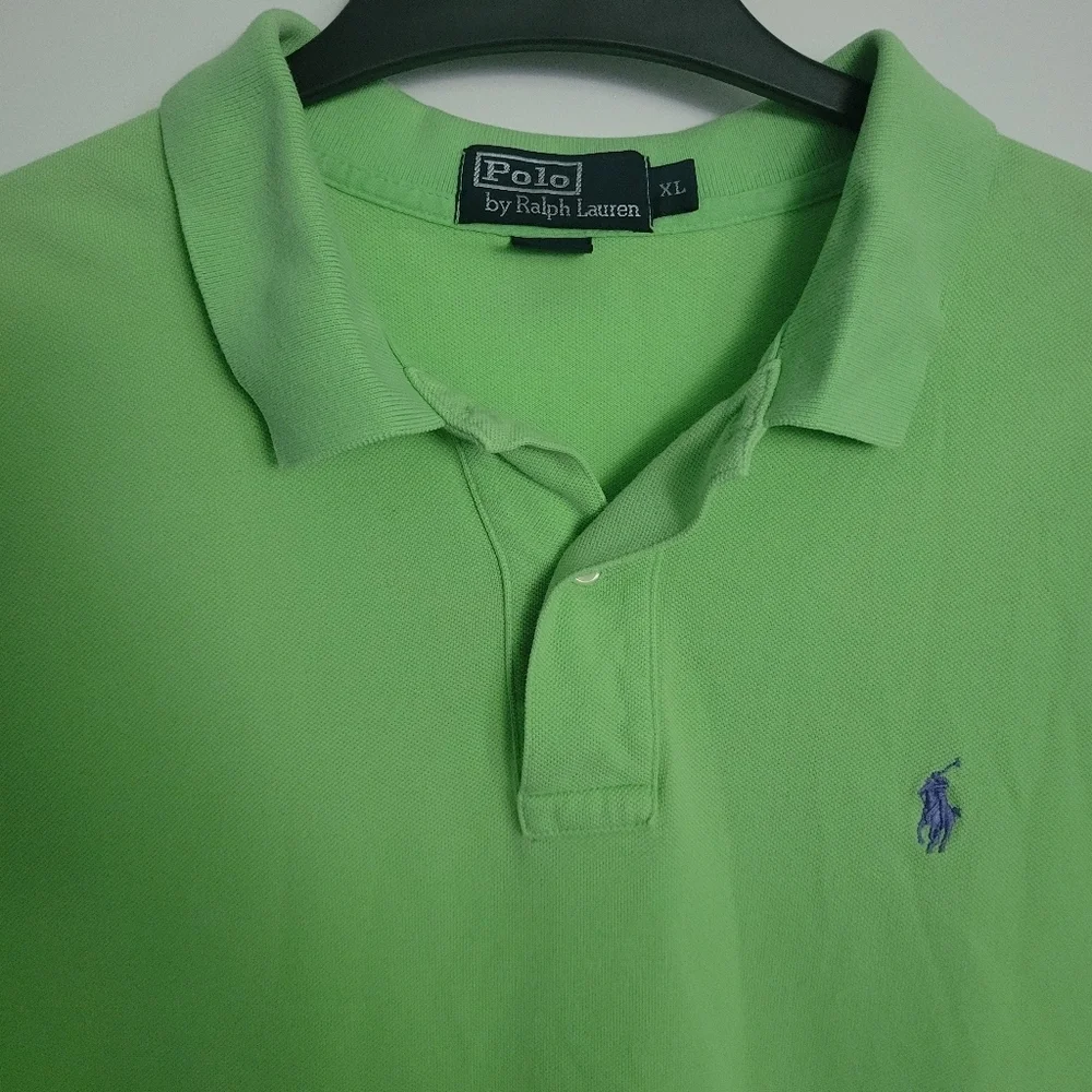 Ralph Lauren Polo Green Short Sleeve Purple Pony Men's XL